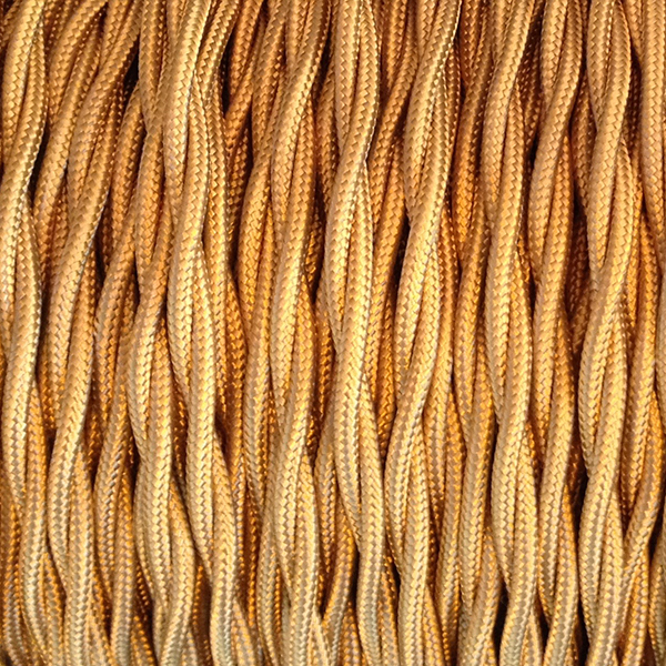 Textilkabel geflochten 2x1,5 goldfarben