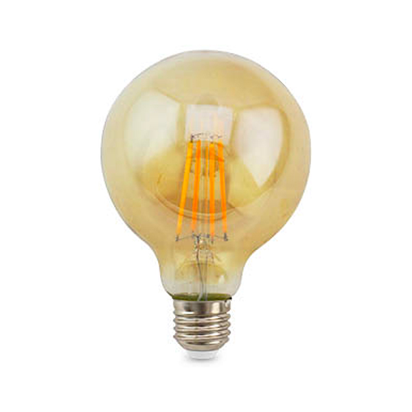 LED Glühbirne Globe 95mm bernstein 7W