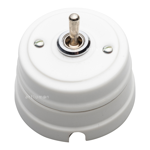 Porzellanschalter Hebel vernickelt