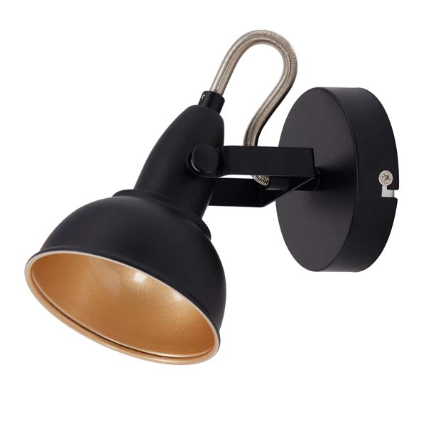 Spot wandleuchte Schwarz-gold